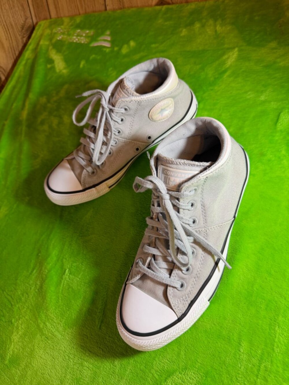 Converse Chuck Taylor All Star Hi Womens Sz 8.5 Grey Canvas - Picture 3 of 9